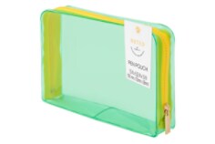 Noted by Post it Pen Pouch Green Transparent Plastic with Zipper
