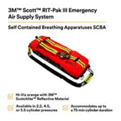 3M Scott RIT-Pak III Emergency Air Supply System. The RIT-Pak III is the fire service industry’s first, all-inclusive portable air supply system and one of the most comprehensive RIT systems available on the market. Product Number: , SKU: B5005047164, Base ID: B5005047164, Pathfinder Project; UPC; Basic Content; Rich Product Card; PF23, Enhanced Primary Image