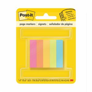 Post-it Page Markers 670-5AN, 1/2 in x 1 7/8 in (12.7 mm x 47.6 mm), 100% PEFC, SGSCH-PEFC-COC-110078image