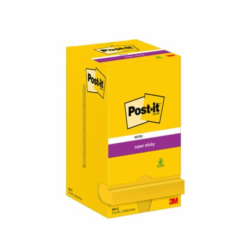 Post-it Notes Super Sticky Bleu 76x76mm - Pack De 6 Blocs De 90 Feuilles - Feuillets Ultra Adhésifs Pour Notes Et Rappels