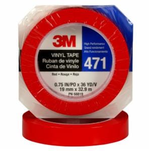 3M™ Vinyl Tape 471, Red, 3/4 in x 36 yd, 5.2 mil, 48 Roll/Case, Individually Wrapped Conveniently Packaged image 3M™ Vinyl Tape 471, Red, 3/4 in x 36 yd, 5.2 mil, 48 Roll/Case, Individually Wrapped Conveniently Packagedimage