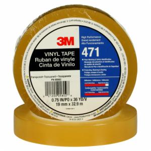 3M™ Vinyl Tape 471, Transparent, 3/4 in x 36 yd, 5.2 mil, 48 Roll/Case, Individually Wrapped Conveniently Packaged image 3M™ Vinyl Tape 471, Transparent, 3/4 in x 36 yd, 5.2 mil, 48 Roll/Case, Individually Wrapped Conveniently Packagedimage