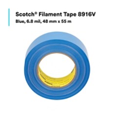 Scotch Filament Tape 8916V, Blue, 6.8 mil, 48 mm x 55 m, 24 Rolls/Case