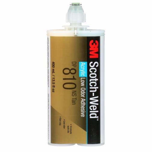 3M Scotch-Weld Low Odor Acrylic Adhesive DP810NS, Tan, 400 mL Duo-Pak