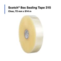 Scotch Box Sealing Tape 315, Clear, 72 mm x 914 m, 4 Rolls/Case