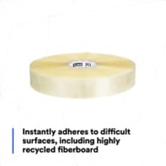 Instantly adheres to difficult surfaces, including highly recycled fiberboard
