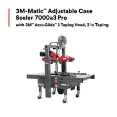 3M-Matic Adjustable Case Sealer 7000a3 Pro with 3M AccuGlide 3 Taping Head, 3 in Taping, 1/Case