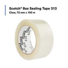Scotch Box Sealing Tape 313, Clear, 72 mm x 100 m, 24 Rolls/Case