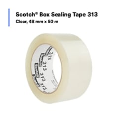 Scotch Box Sealing Tape 313, Clear, 48 mm x 50 m, 36 Rolls/Case