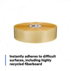 Instantly adheres to difficult surfaces, including highly recycled fiberboard