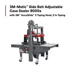 3M-Matic Side Belt Adjustable Case Sealer 8000a with 3M AccuGlide 3 Taping Head, 2 in Taping, 1/Case