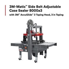 3M-Matic Side Belt Adjustable Case Sealer 8000a3 with 3M AccuGlide 3 Taping Head, 3 in Taping, 1/Case