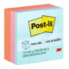 A Post-it Notes Cube 2027-PAS , 3 in x 3 in (76 mm x 76 mm)