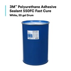 3M Polyurethane Adhesive Sealant 550FC Fast Cure, White, 55 Gallon Open Head Drum (50 Gallon Net)
