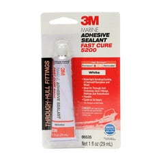 3M Marine Adhesive Sealant 5200FC Fast Cure, PN06535, White, 1 oz Tube, 12/Case