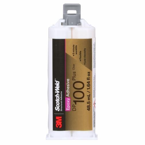 A cartridge of 3M Scotch-Weld Epoxy Adhesive DP100 Plus, Clear