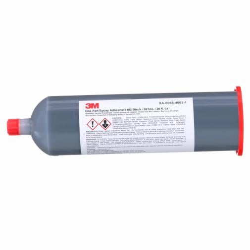 A Cartridge of 3M Scotch-Weld One-Part Epoxy Adhesive 6102, Black, 591 mL