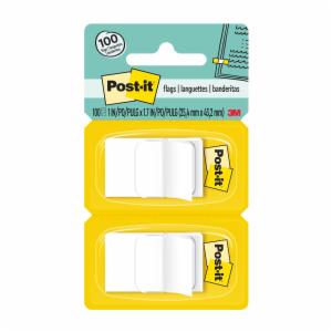 Post-it Flags 680-WE2, 1 in. x 1.7 in. (2.54 cm x 4.31 cm) White, 2-pkimage