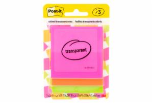 Post-it Transparent Notes 600-3COL, 2-7/8 in x 2-7/8 in (73 mm x 73 mm) image Post-it Transparent Notes 600-3COL, 2-7/8 in x 2-7/8 in (73 mm x 73 mm)image