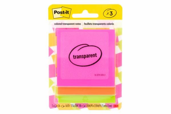 Post-it Transparent Notes 600-3COL