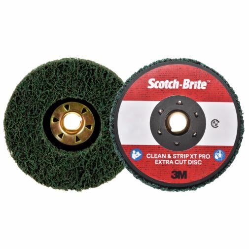 A group of Scotch-Brite Clean and Strip XT Pro Extra Cut Quick Change TN Discs