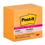 Post-it Super Sticky Notes 654-5SSNO, 3 in x 3 in (76 mm x 76 mm), Neon Orange