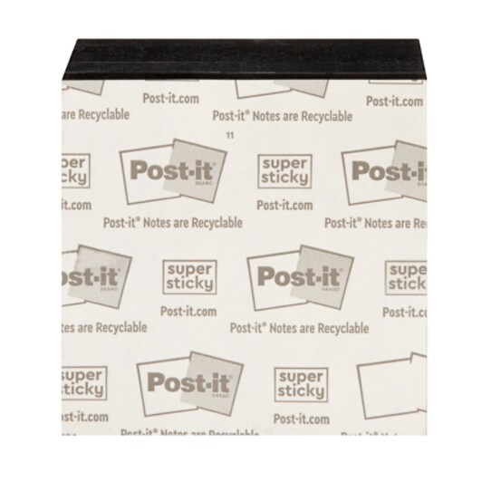 Post-it Super Sticky Notes 654-5SSSC, 3 in x 3 in (76 mm x 76 mm), Black