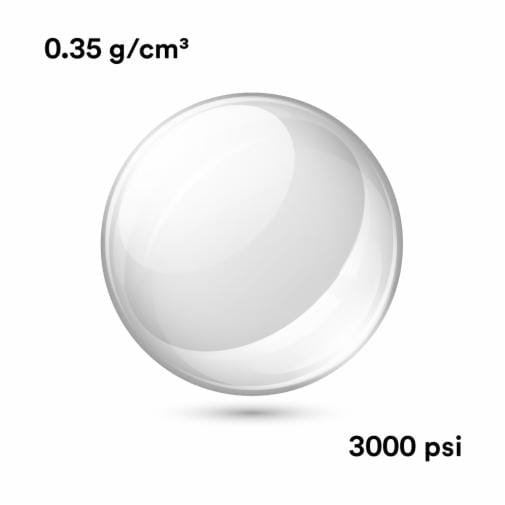 0.35 g/cm³; 3000 psi