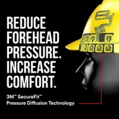 3M™ SecureFit™ Pressure Diffusion Technology inside the 3M SecureFit Hard Hat Full Brim Non-Vented with Ratchet Adjustment, Yellow CHH-FB-R-Y6-SL