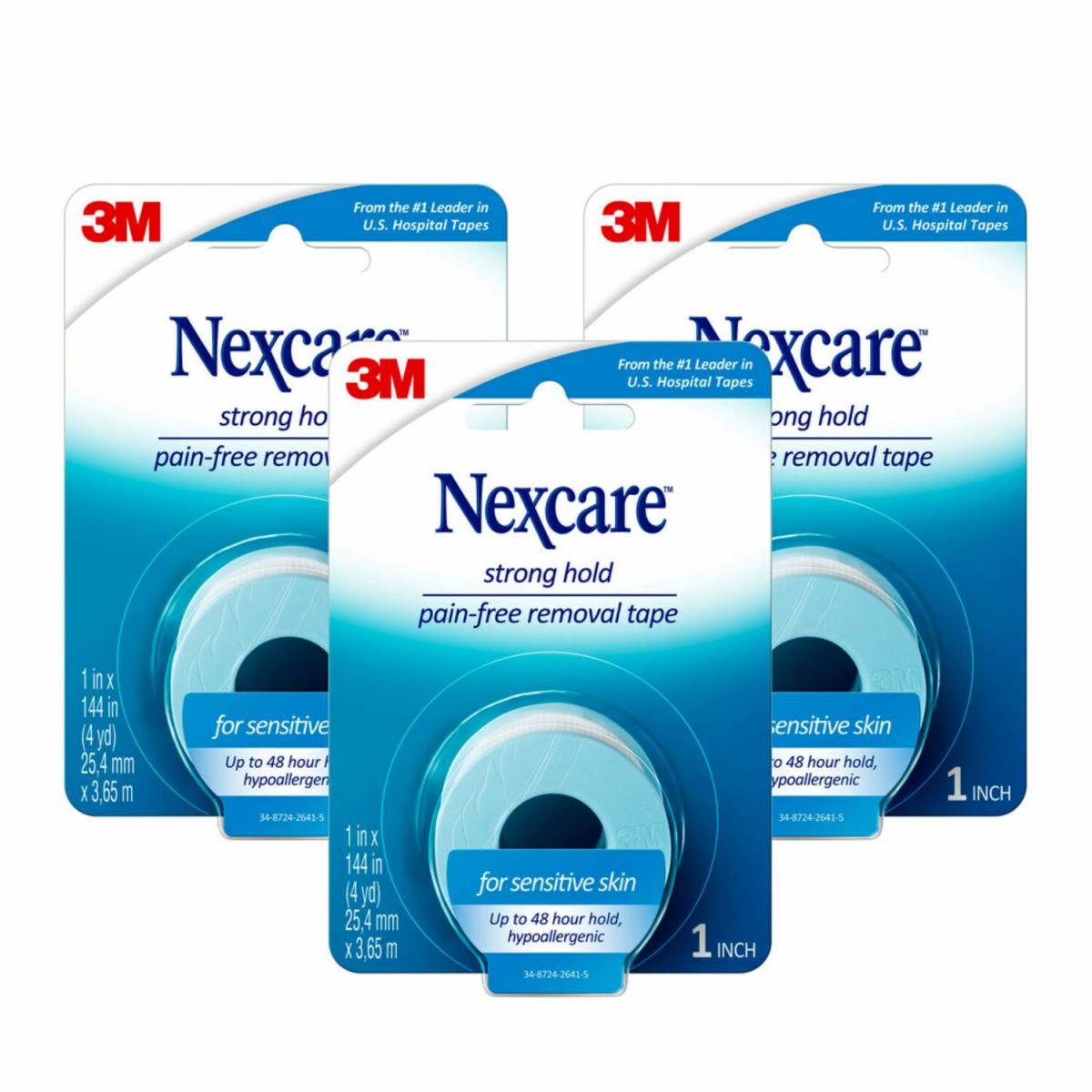 Nexcare Strong Hold Pain-Free Removal Tape SST1CA3PK-SIOC