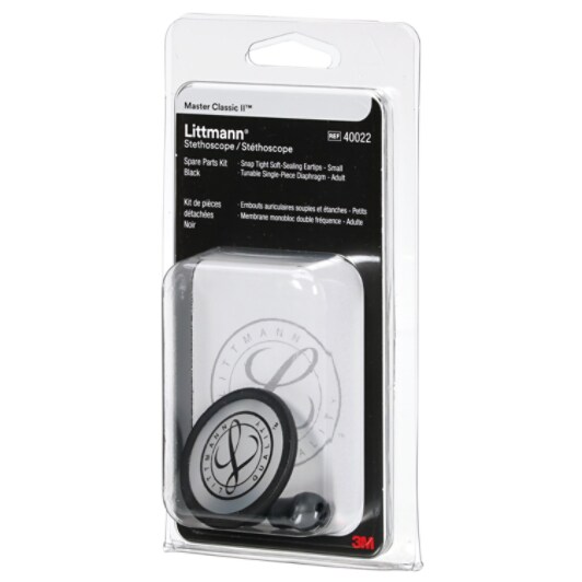3M Littmann Stethoscope Spare Parts Kit, Master Classic, Black, 40022