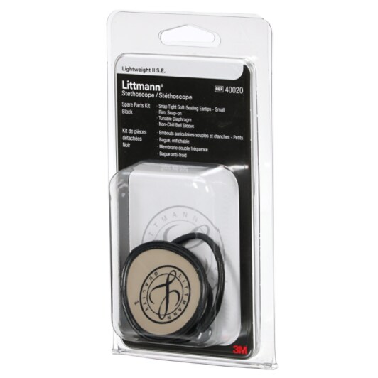 3M Littmann Stethoscope Spare Parts Kit, Lightweight II S.E., Black, 40020