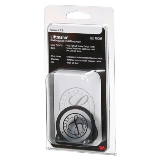 3M Littmann Stethoscope Spare Parts Kit, Classic II S.E., Black, 40005