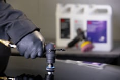 3M™ Finesse-it™ Pneumatic Orbital Sander on vehicle part