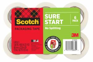 Scotch Sure Start Packaging Tape, DP-1000RF6, 1.88 in x 900 in (48 mm x 22,8 m), 6 Packimage