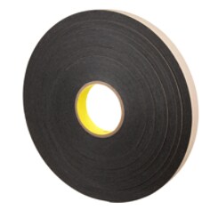 3M Double Coated Polyethylene Foam Tape 4492B, Black, 31 mil