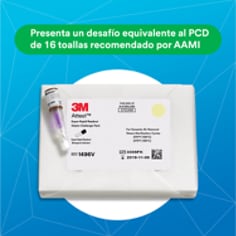 Presenta un desafío equivalente al PCD de 16 toallas recomendado por la AAMI.