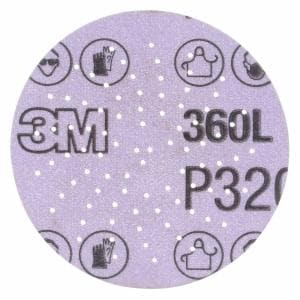 3M Xtract Film Disc 360L, P320 3MIL, 3 in, Die 300LG, 100/Carton, 500 ea/Caseimage
