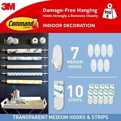 Command™ Clear Medium Hooks with Clear Strips SIOC - eCFIP1