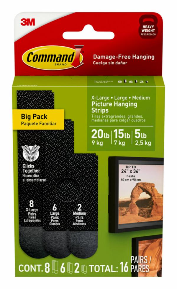 Command Black Picture Hanging Strip Mixed Pack 17218BLK-16ES