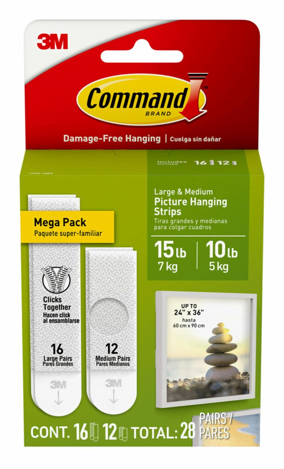 Command 10 lb and 15 lb White Picture Hanging Strips Mega Pack 17209-28ES