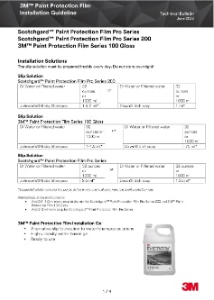 3M™Paint Protection Film Installation Guideline