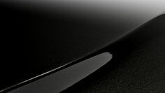 A swatch of 3M™ Wrap Film Series 2080 High Gloss Black Metallic