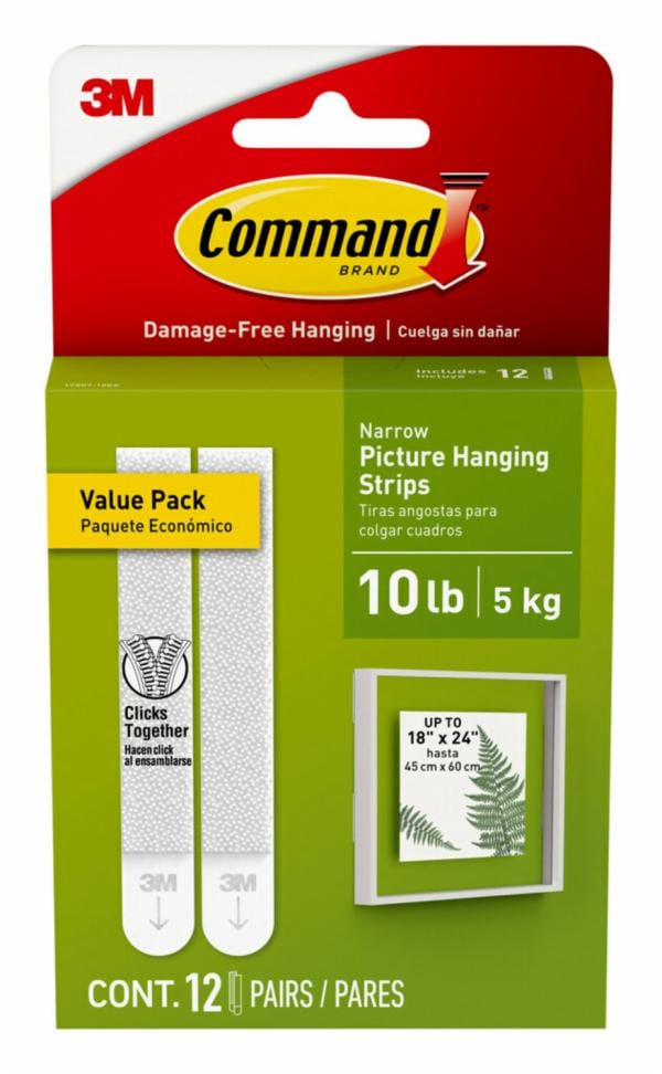 Command Narrow Picture Hanging Strips Value Pack 17207-12ES
