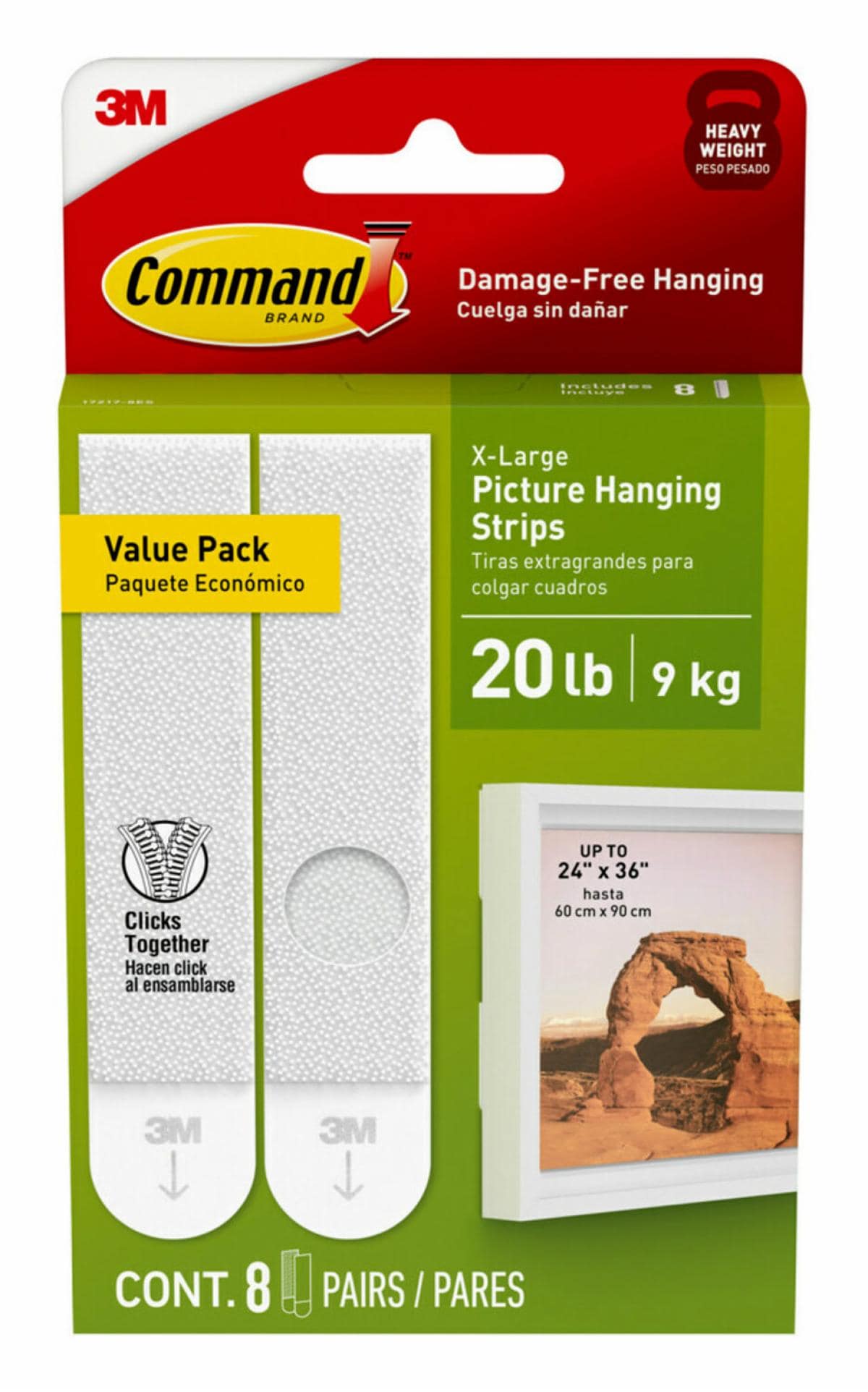 Command 20 lb White Picture Hanging Strips 17217-8ES