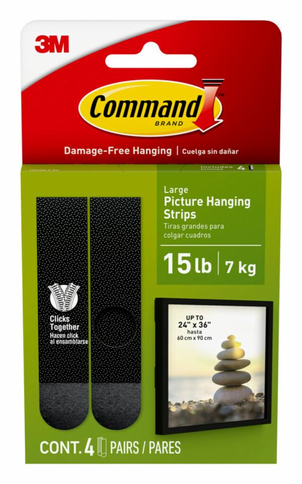 Command 15 Lb Black Picture Hanging Strips 17206BLK-ES