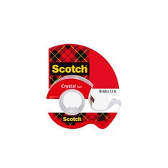 Scotch® Crystal Tape, 7100086309, 19 mm x 7.5 m, 1 Roll on Mini Dispenser, CFIP