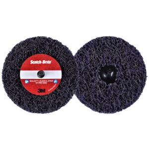 Scotch-Brite Roloc+ Clean and Strip XT Pro Disc, XO-ZR+, SiC Extra Coarse, TR+, Purple, 4 in x 1/2 in, 10 ea/Case, Single Packimage