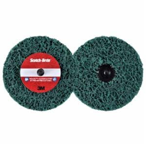 Scotch-Brite Roloc+ Clean and Strip XT Pro Extra Cut Disc, XC-DR+, A/O Extra Coarse, TR+, Green, 4 in x 1 in, 2 Ply, 10 ea/Caseimage