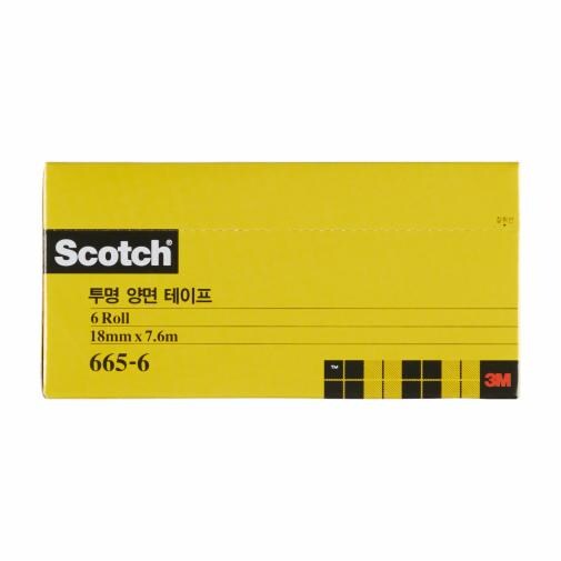 스카치™ 투명양면 테이프 리필 오피스 팩 665, 19 mm x 7.6 m, 기획제품